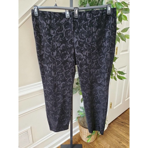 Alfani Women's Black Brocade Rayon Mid Rise Pull on Straight Casual Pant 22W - Picture 10 of 10